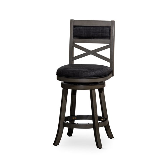 24" Counter Height or 30" Bar Height Swivel Stool / Solid Hardwood Frame for Longevity