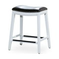 thumbnail image 1 of 24" Counter Stool, White Finish, Black Leather Seat 60613, 1 of 5