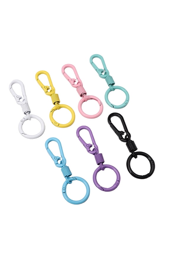 24 Counts Keychain Clips with O Rings, Quick Release Metal Keychain, Small Carabiner Clip for Keys Car keychain Random Color