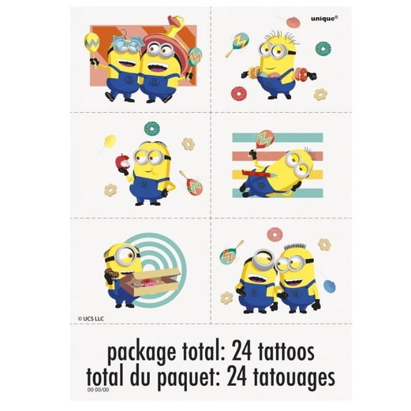 24 Ct Despicable Me Tattoos DM4