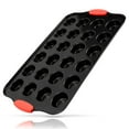 thumbnail image 1 of 24 Cup Muffin Pan - Deluxe Nonstick Gray Coating Inside & Outside With Red Silicone Handles, Compatible with Model: NCSBS10S (Black), 1 of 6