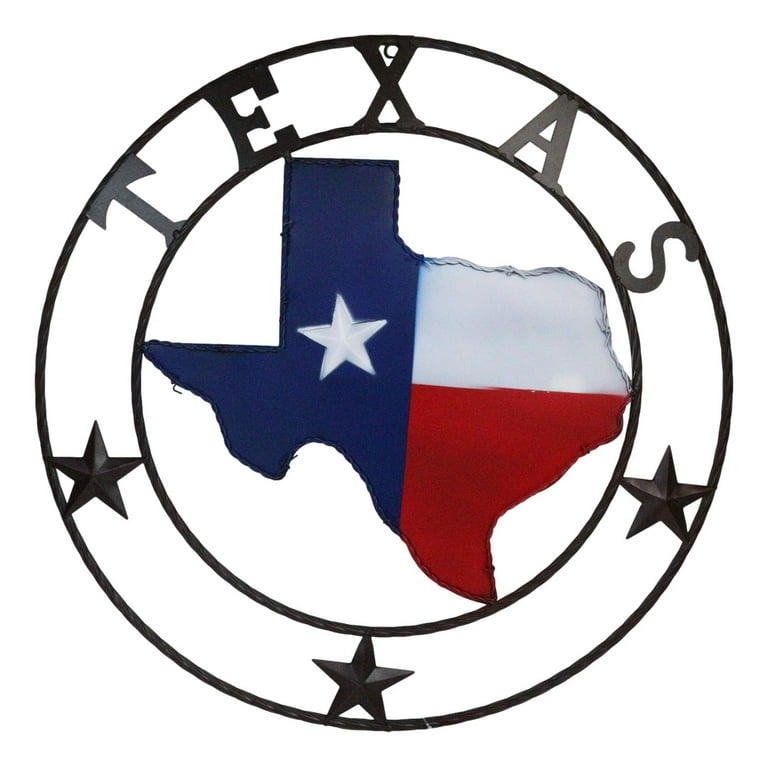 Large Texas Star State Flag Circle Wall Sign Large Texas Star State Flag Circle Wall Sign