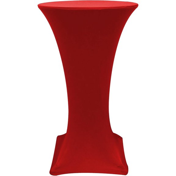- 24" D x 42" H Highboy Cocktail Round Stretch Spandex Table Cover - Red, Fitted Elastic Tablecloth for Round Tables, Outdoor Party DJ Tradeshow Banquet Vendor Wedding