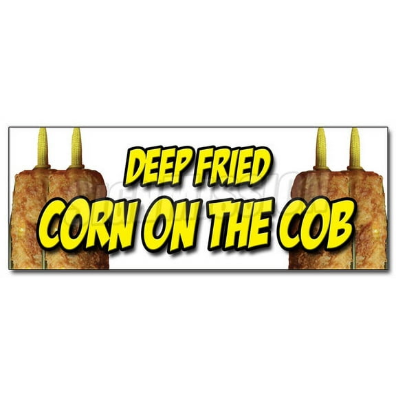 24" DEEP FRIED CORN ON THE COB DECAL sticker on a stick snack cornmeal crust
