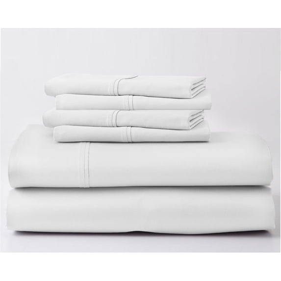 24" DEEP POCKET, 1000-Thread-Count 100% Egyptian Cotton 6 PC Sheet Set |Full-XL, White|
