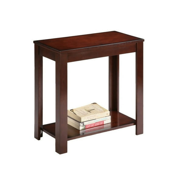 24" Dark Cherry Wooden Side Table End Table, Traditional Design , 250 Lbs Weight Blend In With, Composite Wood Connected Together Tall Style, Load Capacity, Made Of Wood, Finish