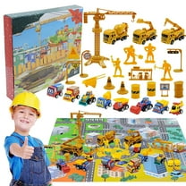 24 Day Advent Calendar Die Fire Truck Set Christmas Countdown Toy for Kids Holiday Surprise