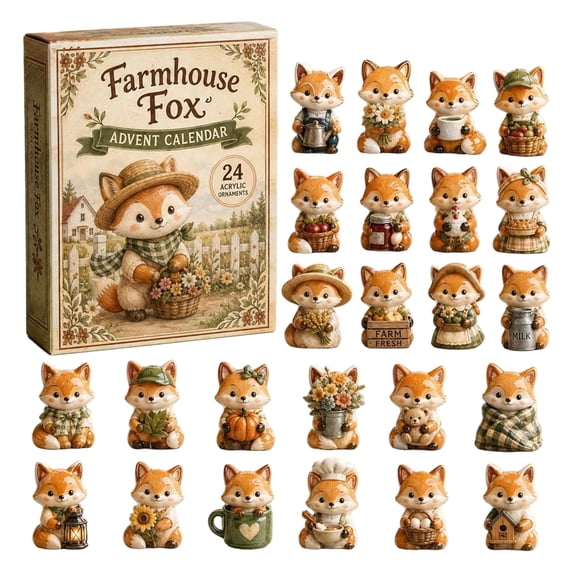 24-Day Animals Advent Calendar , Christmas Countdown Calendar with 24 Pieces 2D Acrylic Cute Ornament, Uniquee Christmas Tree Decorations for Xmas Halloween Animals Lover, Holiday Decor Gift