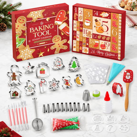 24-Day Baking Tool Advent Calendar Holiday Countdown Gift for Bakers