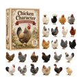 24 Day Chicken Character Advent Calendar 2026 with 24 2D Flat Acrylic ...
