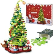 24-Day Christmas Advent Calendar 2025, Christmas Tree Building Blocks Set, Christmas Santa Claus Moose Toy Decorations Building Kits for Adults Teen Girls Boys Countdown Calendar Gifts(1011 PCS)