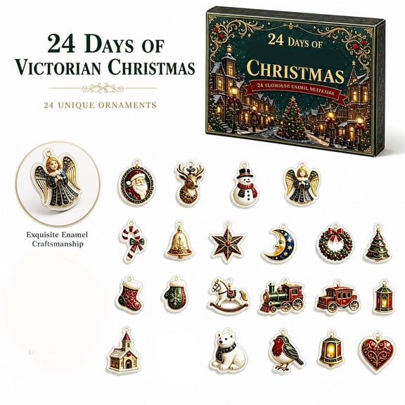 24-Day Christmas Advent Calendar 2026, 2D Acrylic Holiday Countdown Calendar with 24-Piece Christmas Ornaments, Mystery Box Collectible Set, Festive Home Decor Gift for Adults and Collectors