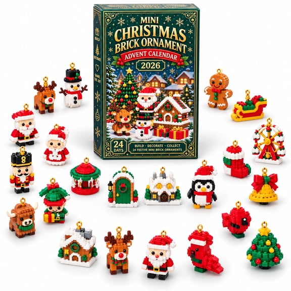 24-Day Advent Calendar 2026 Christmas Brick Ornament Advent Calendar ...