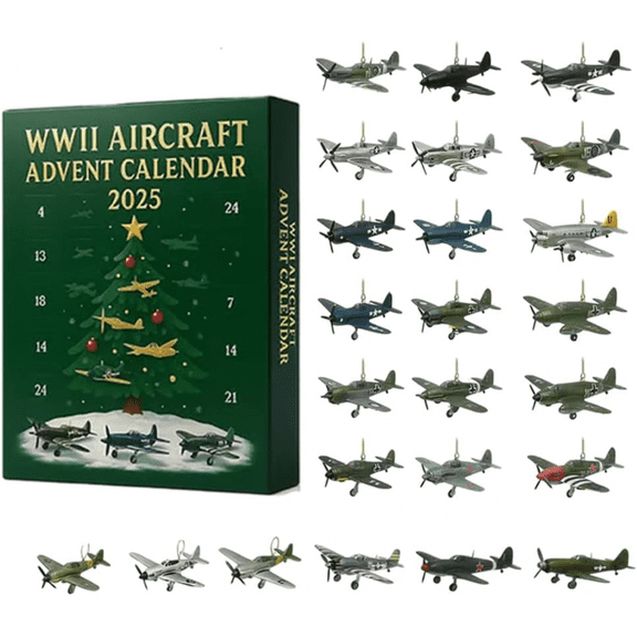 24-Day Christmas Advent Calendar with 24 Unique Miniature Aircraft Models