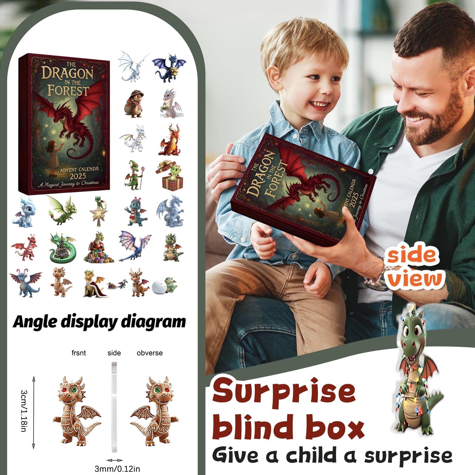 24-Day Christmas Countdown Calendar 2025, Advent Calendar with 24 ...