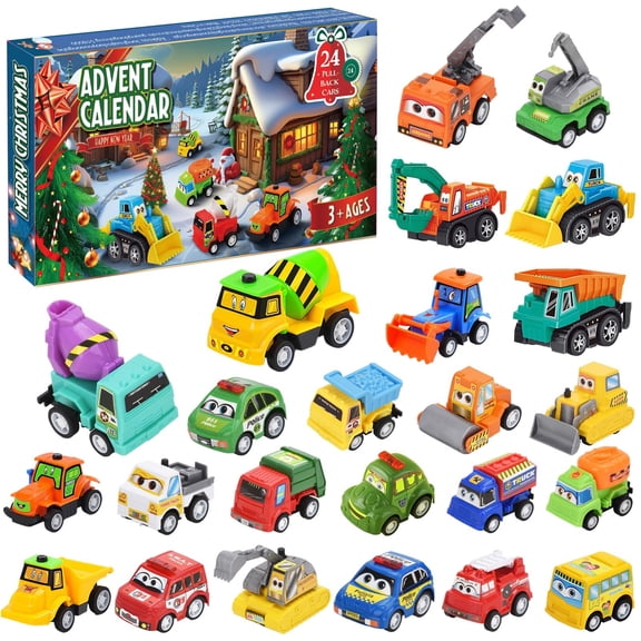24-Day Christmas Countdown Calendar Toy Blind Box, Mini Car Model Decorative Ornaments, Christmas/Birthday Gift