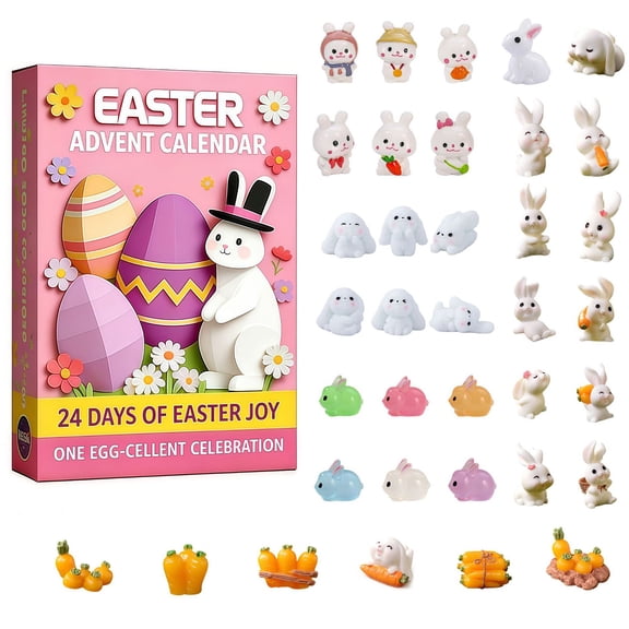 24 Day Count Down To Easter Bunny Animals Calendar Home Decor