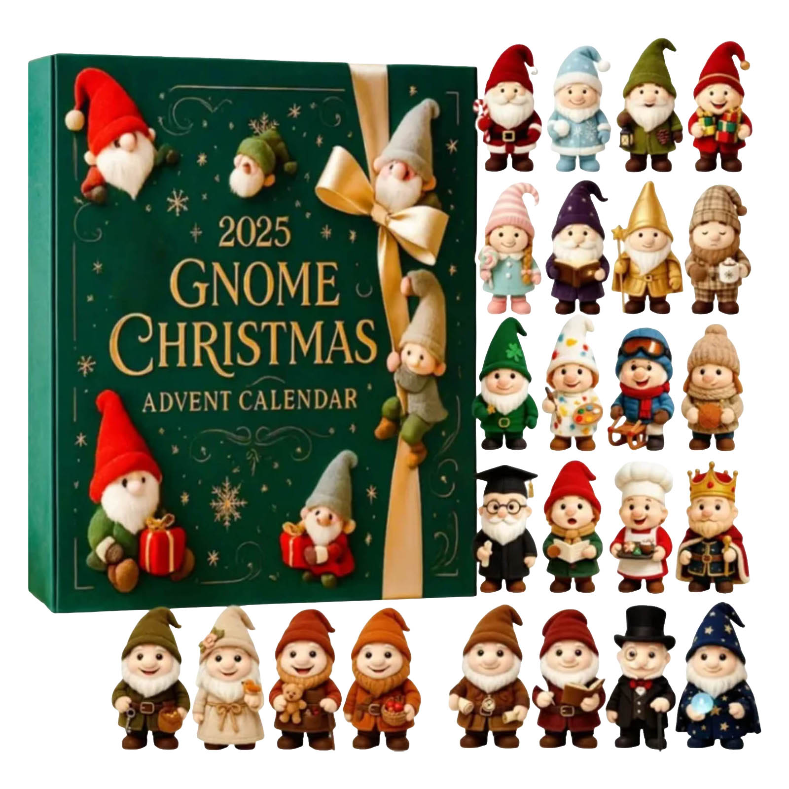 24-Day Countdown 2025 Gnome Christmas Advent Calendar Festive Decor ...