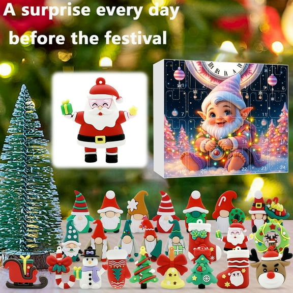 24-Day Digital Advent Calendar - Christmas Tree Countdown Ornament with Push-Button Timer, Holiday Decorations, Gift for Family, Interactive Holiday Decor