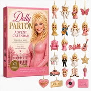 24 Day Dolly Christmas Advent Calendar 2026, Christmas Countdown Box with 24 Mini Collectible Hanging Ornaments, Holiday Surprise Blind Box Gift for Music Lovers