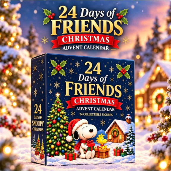 24 Day Friends Advent Calendar 2026, 2D Acrylic Collectible Figures, Reusable Cartoon Christmas Tree Ornaments, Holiday Surprise Box