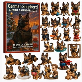 24-Day German Shepherd Dog Advent Calendar,Working Dog Figure Holiday Countdown
