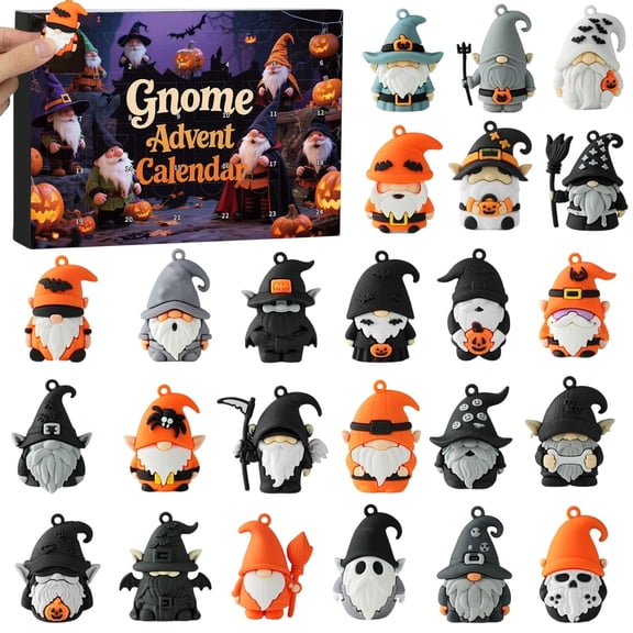 24 Day Halloween Faceless Doll Countdown Blind Box, Rubber Hanging Ornaments for Mantel Window Shelf Home Decor & Holiday Gift