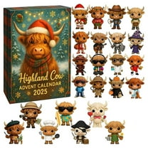 24-Day Highland Cow Advent Calendar 2025 Surprise Christmas Decoration For Home & Christmas Tree