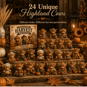 24 Day Highland Cow Harvest Countdown Calendar Blind Box   24 Collectible Fall Figurines, Fun Fall Countdown Blind Box Set, Charming Seasonal Gift for Friends