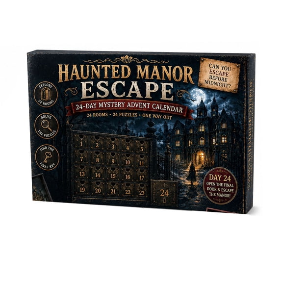 24-Day Mystery Adventure Advent Calendar, Christmas Puzzle Game with Themes Open A New Discovery Every Day Escape Room Countdown Gift for Family Teens & Adults