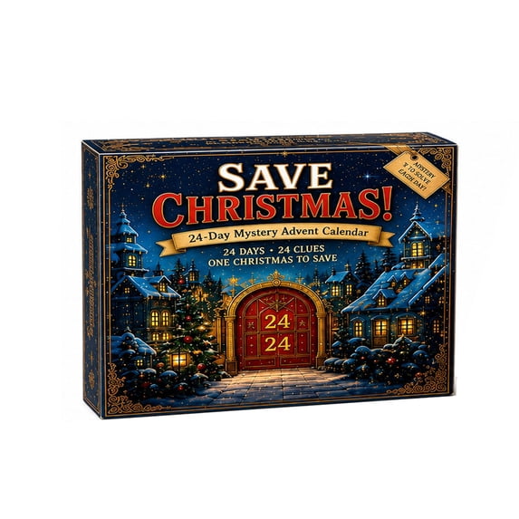 24-Day Mystery Adventure Advent Calendar, Christmas Puzzle Game with Themes Open A New Discovery Every Day Escape Room Countdown Gift for Family Teens & Adults