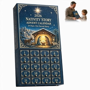 24-Day Nativity Story Advent Calendar,Religious Christmas Figure Countdown Box