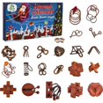 24 Days Brain Teaser Puzzles Advent Calendar 3D Wooden Metal Game ...