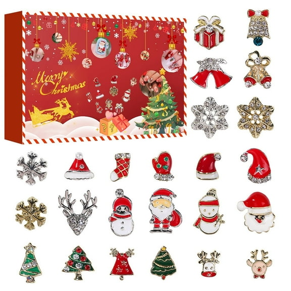24 Days Christmas Advent Calendar Nail Art Surprises Box Christmas Atmosphere Gift Magic Blind Box 24 Days Surprises
