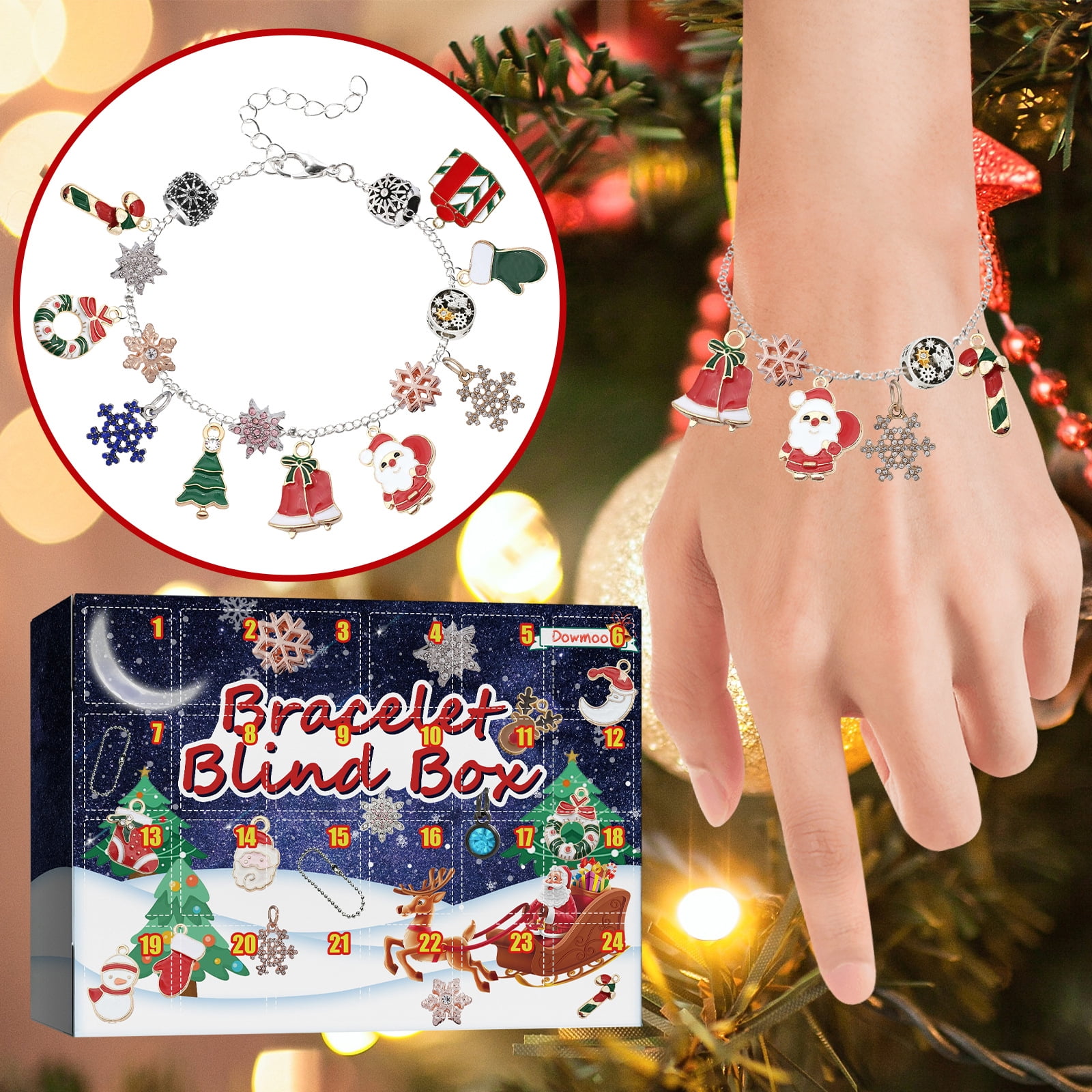 24 Days Christmas Advent Calendar Toy DIY Bracelet Blind Box 24 Grid 24 Days Christmas Advent Calendar Toy DIY Bracelet Blind Box 24 Grid