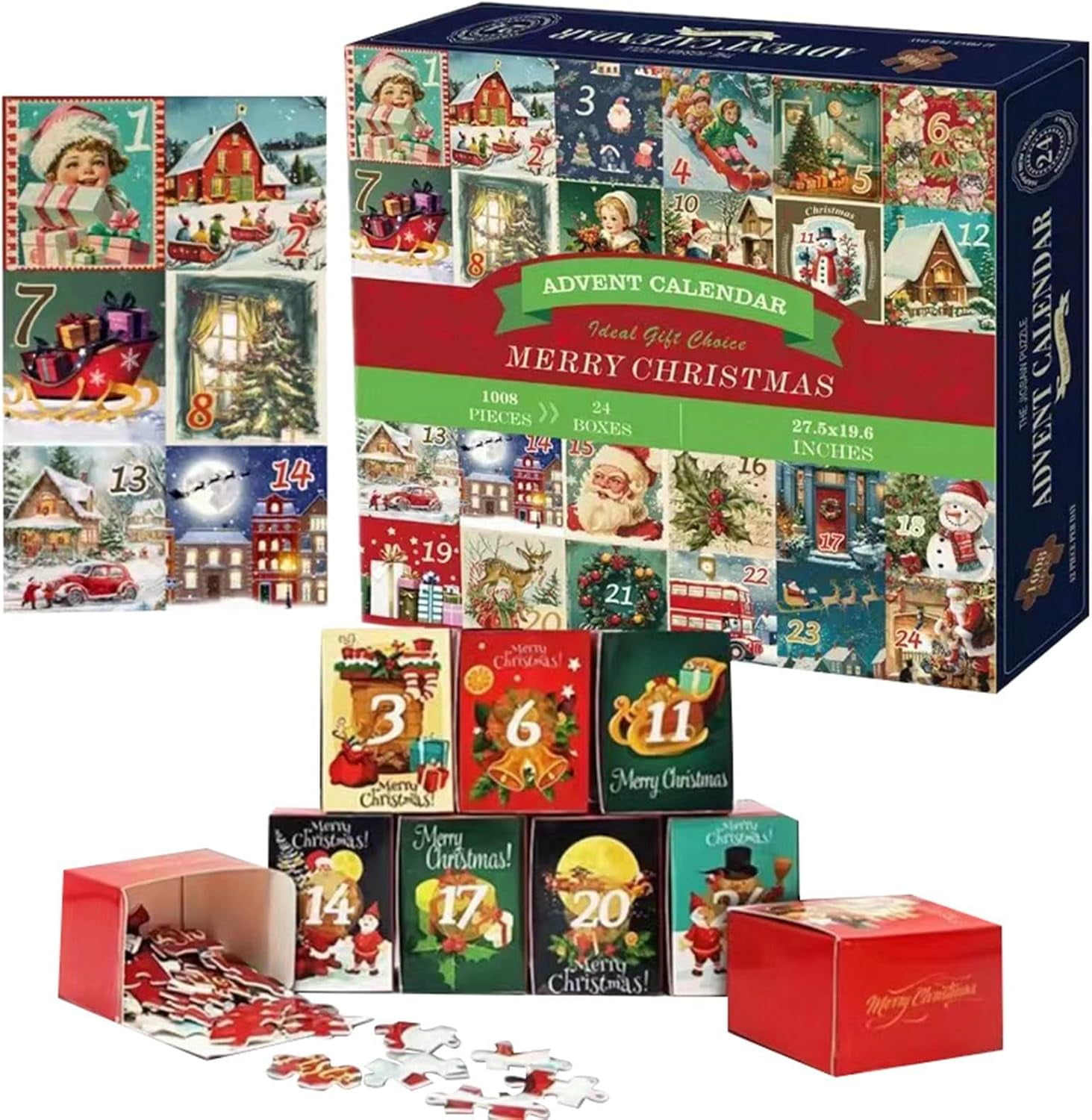 24 Days Christmas Countdown Calendar Jigsaw Puzzles 24 Unique Items For