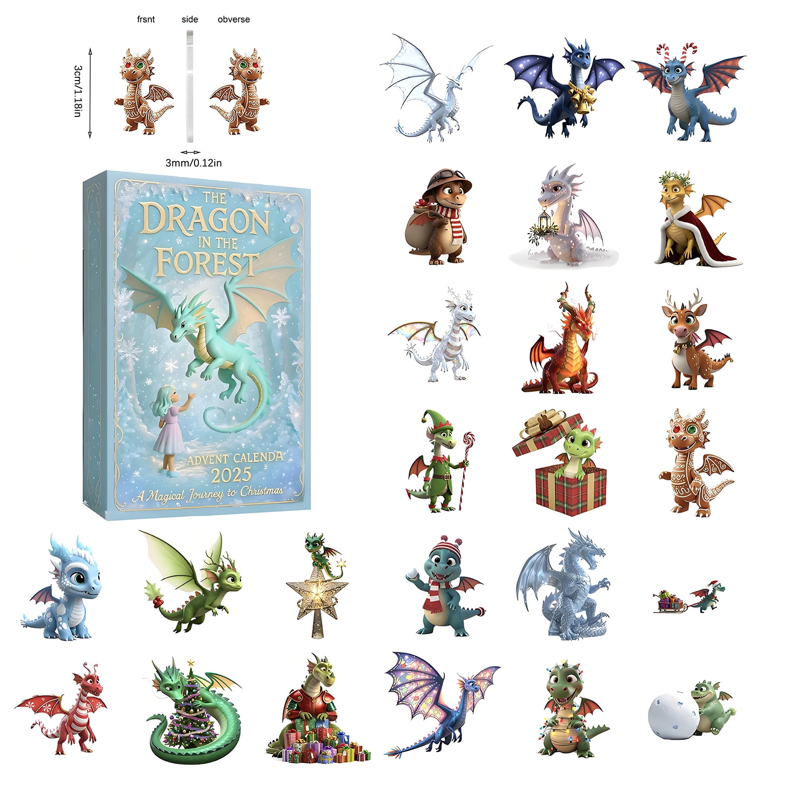 Calendrier De L'Avent De Noël Dragon 2024, Dragon Calendrier Du Compte À Rebours De Noël