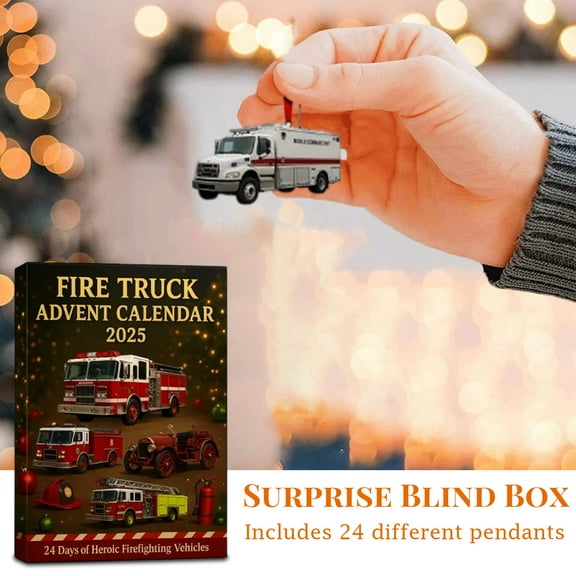 24 Days Fire Truck Christmas Advent Calendar 2025, 24 Days Of 2d Heroic Firefighting Vehicles, 24 Different Truck Sets Great for Collectors Who Love Fire Trucks