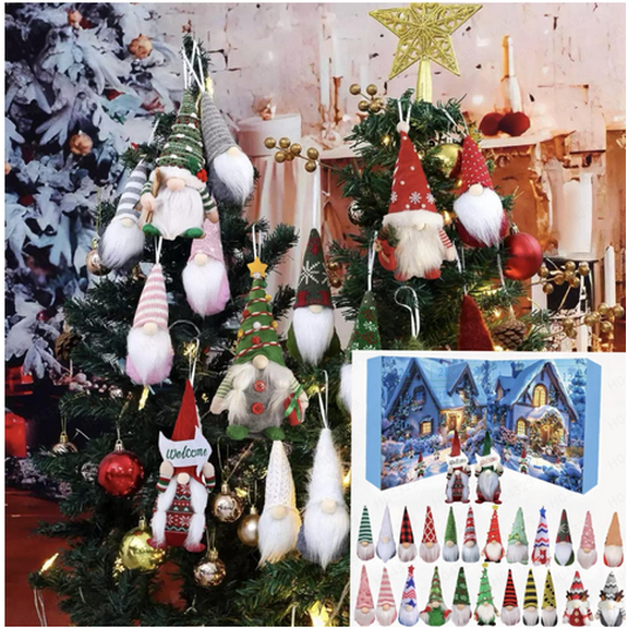 24 Days Gnomes Countdown Calendar Dwarf Figurines Advent Calendars Home Party Supplies