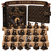 24 Days Witch Advent Calendar 2026, Witchy Magic Coven Mini Witches Countdown Box, Magical Fantasy Christmas Decor Gift for Witchcraft Enthusiasts