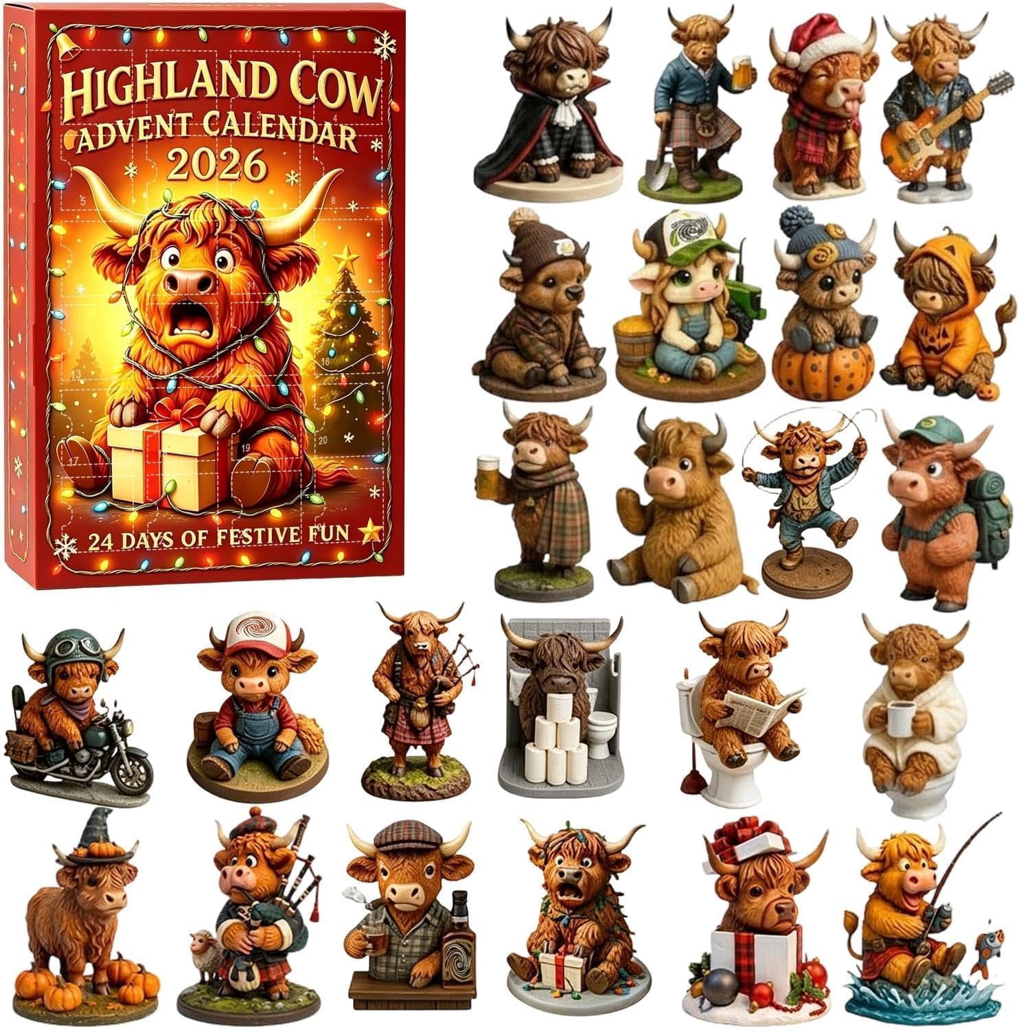 24 Days of 3D Highland Cow Magic Advent Calendar 2026 Christmas ...