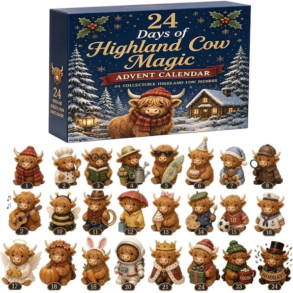 24 Days of 3D Highland Cow Magic Advent Calendar 2026 Christmas