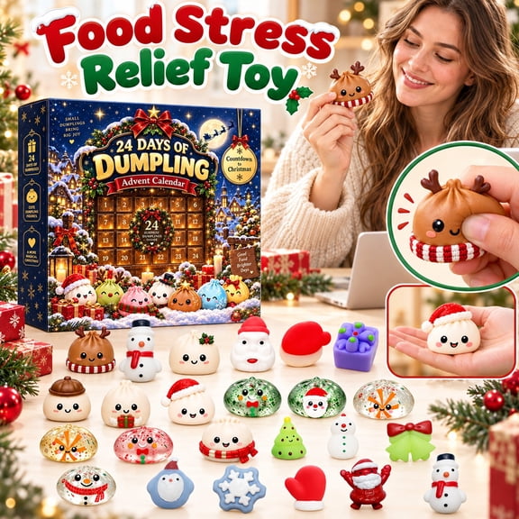 24 Days of Dumpling Advent Calendar 2026, Christmas Countdown Blind Box with Kawaii Squishy Toys, Holiday Surprise Sensory Gifts for Kids & Adults