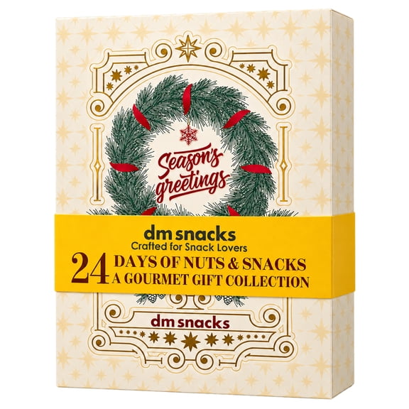 24 Days of Nuts & Snacks Advent Calendar 2026, 24 Different 1 oz Savory Snacks, Limited Edition Christmas Countdown Gift Box, 24 oz Total