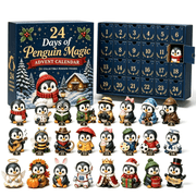 LLDYYDS 24 Day Christmas Advent Calendar, 24 Days of Penguin Magic, 24 Collectible Penguin Figurines, Holiday Countdown Gift for Kids Adults