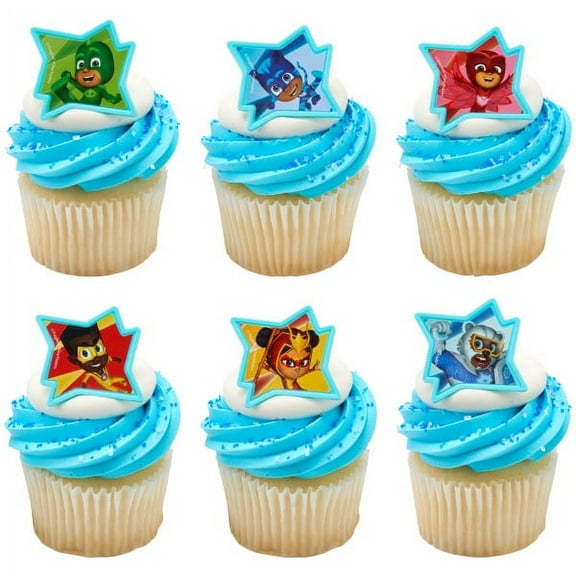24 Decopac PJ Masks Calling All Heroes Cupcake Rings Toppers