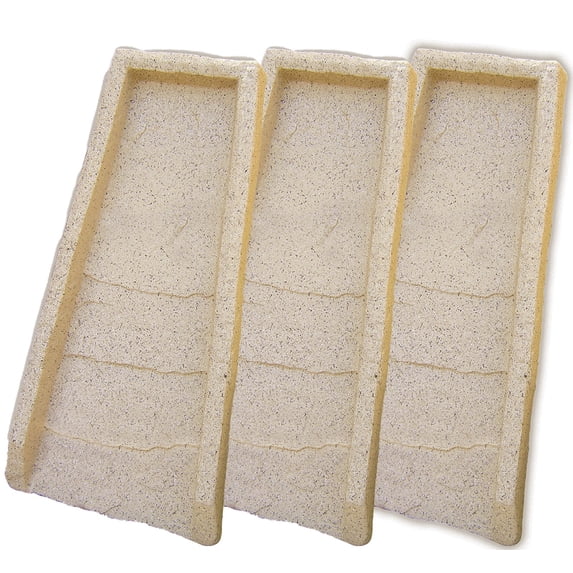 24" Decorative Resin Downspout Rain Splash Block with Stone Texture 3pk - Sand