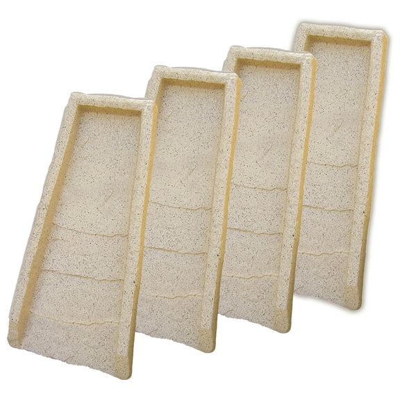 24" Decorative Resin Downspout Rain Splash Block with Stone Texture 4pk - Sand