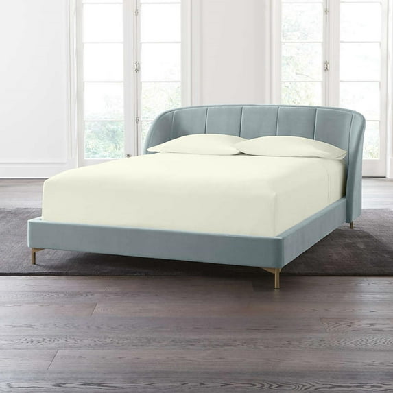 24" Deep Pockets - Full Fitted Sheet with 2 Pillowcases 1000-TC Organic Cotton 3-PC Set - Ivory