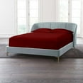 thumbnail image 1 of Short Queen Fitted Sheet with 2 Pillowcases 1000-TC Organic Cotton 15" Deep Pockets 3-PC Set - Burgundy, 1 of 7